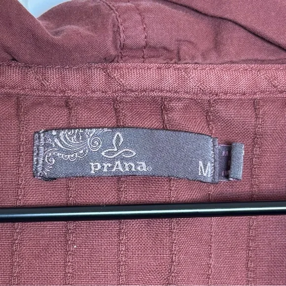 Prana Farin Hooded Pullover Organic Cotton Brick Red Women’s Size Medium - Picture 8 of 12
